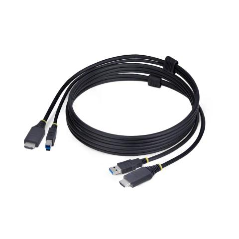 StarTech.com 6ft (1.8m) HDMI and USB 5Gbps KVM Cable, 4K 60Hz, HDMI 2.0 and USB Combo Cable for KVM Switches