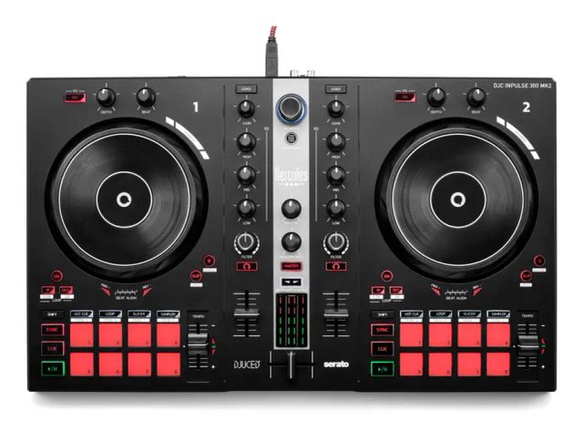 Hercules INPULSE 300 MK2 Vinyl scratcher Black, Red