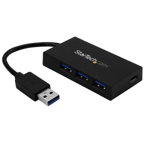 StarTech.com 4 Port USB 3.0 Hub - USB Type-A Hub with 1x USB-C & 3x USB-A (SuperSpeed 5Gbps) - USB Bus or Self-Powered - Portable USB 3.1/3.2 Gen 1 BC 1.2 Charging Hub w/ Power Adapter~4 Port USB 3.0 Hub - USB Type-A Hub with 1x USB-C & 3x USB-A (SuperSpeed 5Gbps) - USB Bus or Self-Powered - Portable USB 3.2 Gen 1 BC 1.2 Charging Hub w/ Power Adapter
