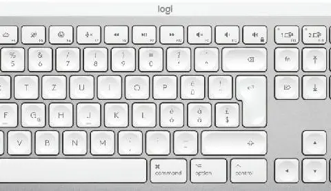 Logitech MX Keys S for Mac keyboard Office RF Wireless + Bluetooth QWERTZ Swiss Aluminium, White