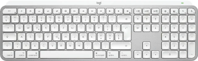 Logitech MX Keys S for Mac keyboard Office RF Wireless + Bluetooth QWERTZ Swiss Aluminium, White