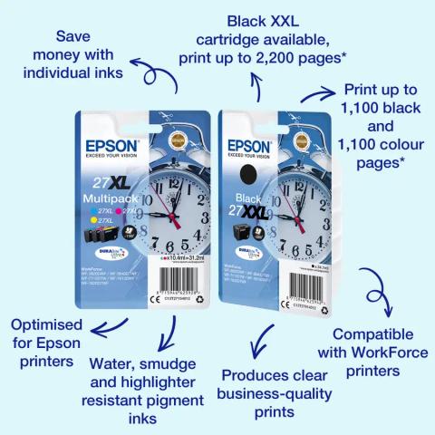 Epson Alarm clock Singlepack Yellow 27 DURABrite Ultra Ink
