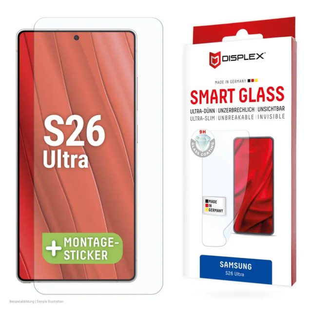Displex Smart Glass (9H) for Samsung S26 Ultra, unbreakable