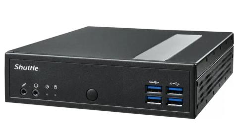 Shuttle XPC slim Barebone DL40N, Intel N150, 1x DDR5, 2x LAN (2x 2.5Gbit), 2xCOM,1xHDMI,1xDP, 1x VGA, fanless, 24/7 permanent operation