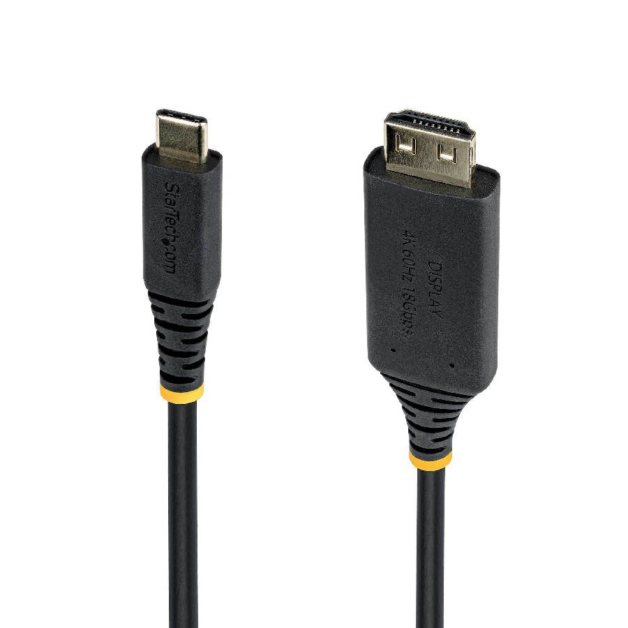 StarTech.com USB C to HDMI Adapter Cable 4.5m, Gripping HDMI Connector, 4K 60Hz, Thunderbolt Compatible, HDR, Uni-Directional Cord for MacBook, Dell, HP, Lenovo