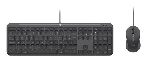 Logitech Signature Slim Wired Combo MK620 for Business keyboard Mouse included Home/Office USB QWERTY Portuguese Graphite