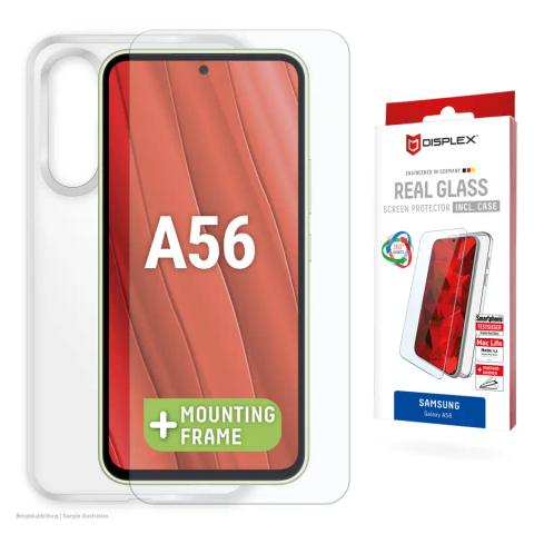 Displex Screen Protector + Case for Samsung Galaxy A56, Eco Mounting Frame, scratch resistant