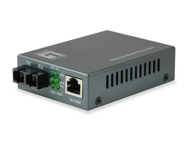 LevelOne RJ45 to SC Fast Ethernet Media Converter, Single-Mode Fiber, 1550nm, 80km