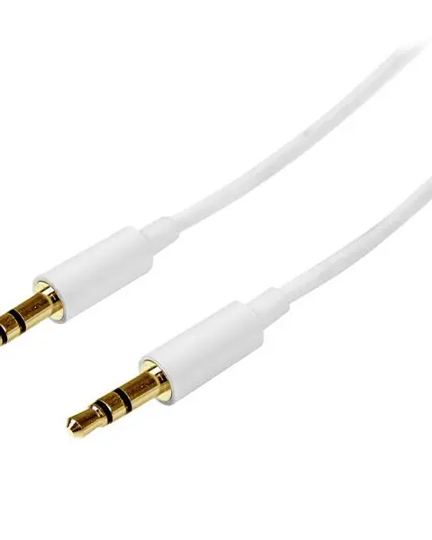 StarTech.com 2m White Slim 3.5mm Stereo Audio Cable - Male to Male