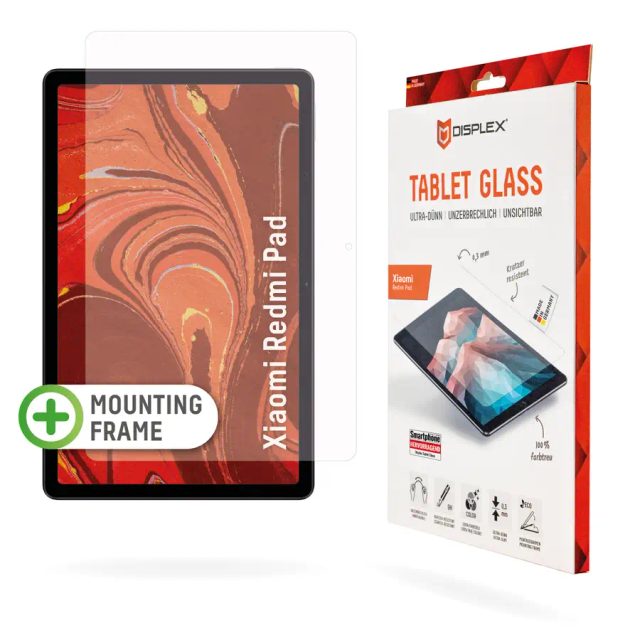Displex Tablet Glass (9H) for Xiaomi Redmi Pad, Eco Mounting Frame, unbreakable