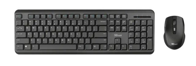 Trust TKM-350 keyboard Mouse included Office RF Wireless QWERTZ German Black