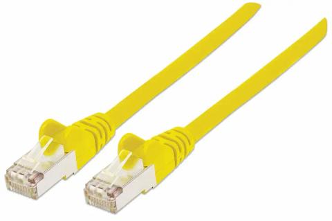Intellinet Network Patch Cable, Cat7 Cable/Cat6A Plugs, 10m, Yellow, Copper, S/FTP, LSOH / LSZH, PVC, RJ45, Gold Plated Contacts, Snagless, Booted, Lifetime Warranty