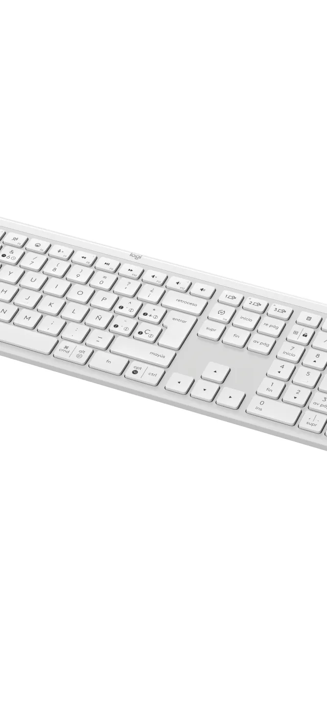 Logitech 920-012596 keyboard Mouse included Office RF Wireless + Bluetooth QWERTY Spanish White