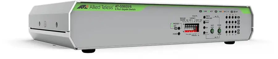 Allied Telesis GS920/8 Managed Gigabit Ethernet (10/100/1000) 1U Grey