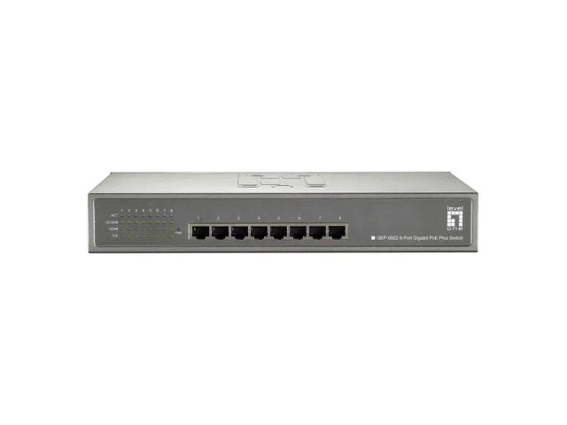 LevelOne 8-Port Gigabit PoE Switch, 802.3at/af PoE, 240W
