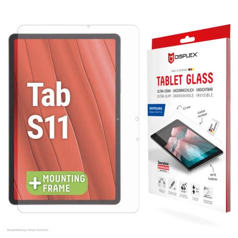 Displex Tablet Glass (9H) for Samsung Galaxy Tab S11, Eco Mounting Frame, unbreakable