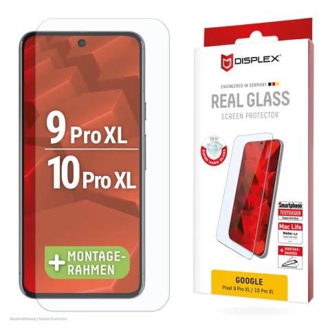 Displex Screen Protector (10H) for Google Pixel 9 Pro XL, Pixel 10 Pro XL, Eco Mounting Frame, scratch resistant