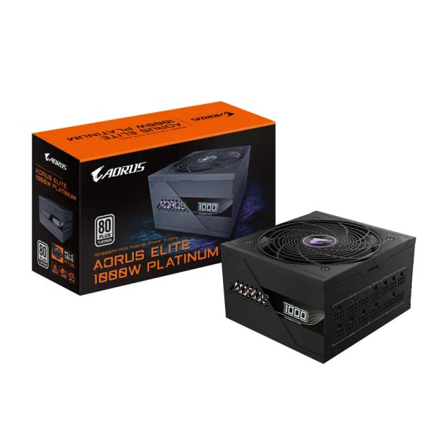 GIGABYTE AORUS ELITE P1000W ICE Power Supply Unit - PCIe 5.0, 80 PLUS Platinum, Fully modular design, 120mm Fan, ATX 3.0 compatible, EU Plug
