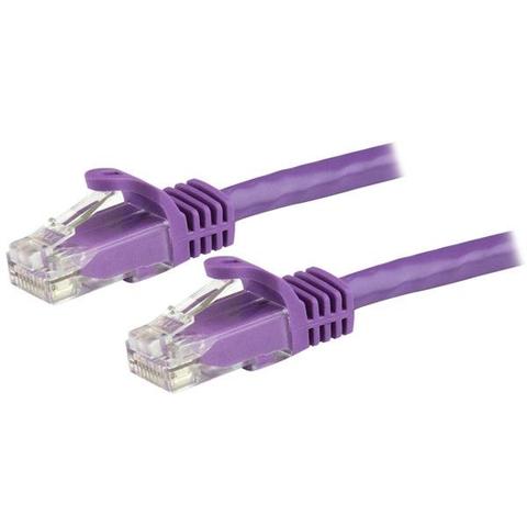 StarTech.com 15m CAT6 Ethernet Cable - Purple CAT 6 Gigabit Ethernet Wire -250MHz 100W PoE RJ45 UTP Network/Patch Cord Snagless w/Strain Relief Individually Tested