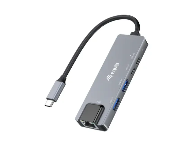 Equip 5 in 1 Multifunctional Adapter, 2.5GbE, USB-A x 2, USB-C x 1, USB-C , 100W USB PD