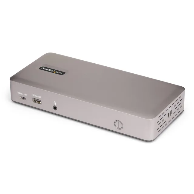 StarTech.com Triple-Monitor USB4 Docking Station, 4K 60Hz HDMI or DisplayPort, 100W Laptop Charging, 2.5GbE, USB-C Multi-Monitor Dock, Driverless