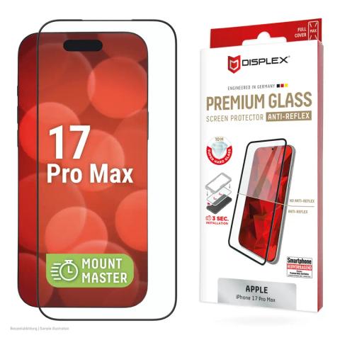 Displex Premium Screen Protector (Full Cover, 10H) for Apple iPhone 17 Pro Max, Full Cover