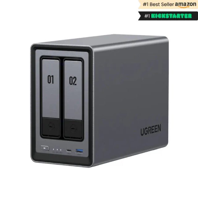 Ugreen NASync DXP2800 NAS System 2-Bay Compact Intel® N N100 8 GB DDR5 0 TB UGOS Pro Black