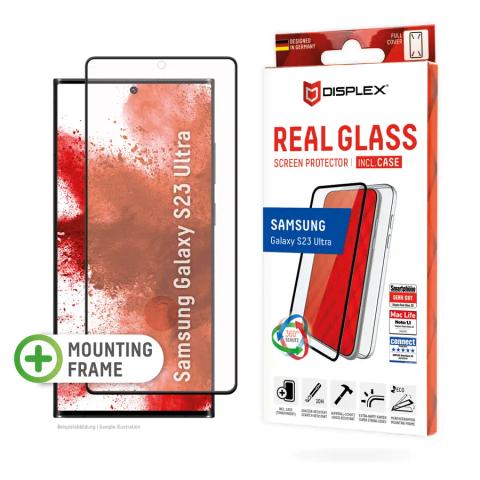 Displex Screen Protector + Case for Samsung Galaxy S23 Ultra, Eco Mounting Frame, Full Cover