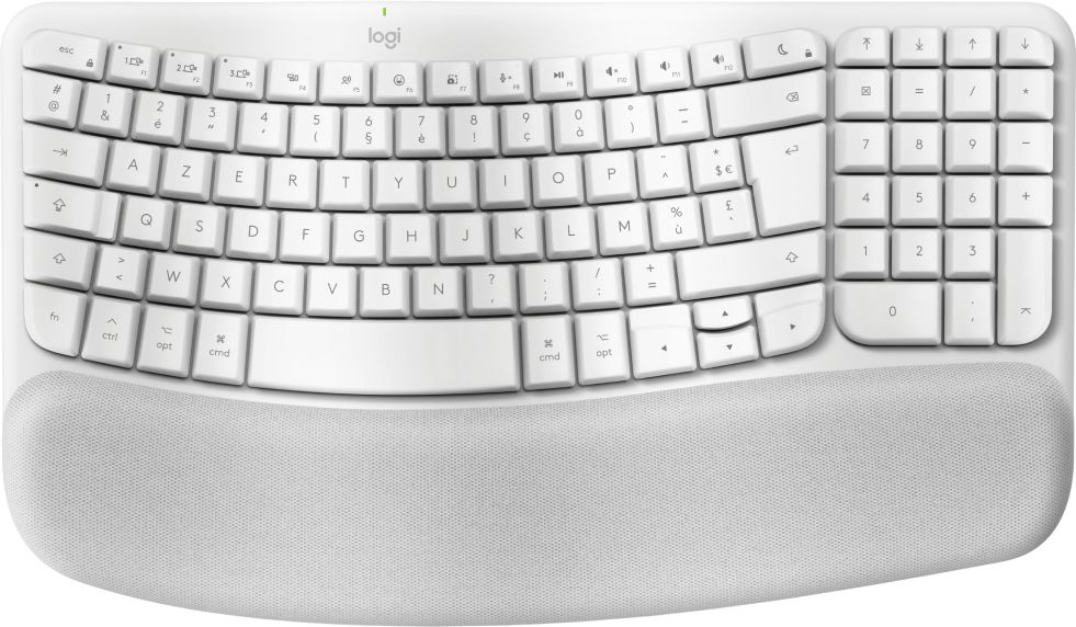 Logitech Wave Keys for Mac keyboard Home/Office Bluetooth AZERTY French White