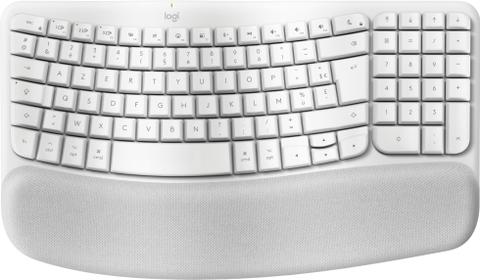 Logitech Wave Keys for Mac keyboard Home/Office Bluetooth AZERTY French White