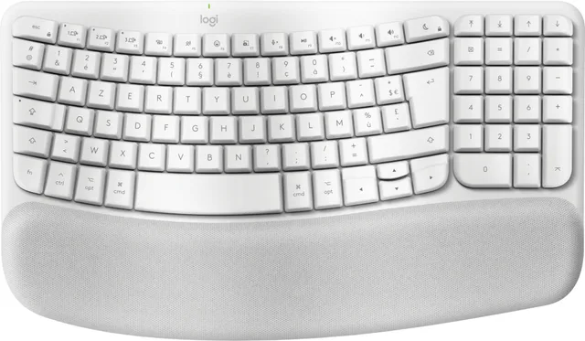 Logitech Wave Keys for Mac keyboard Home/Office Bluetooth AZERTY French White