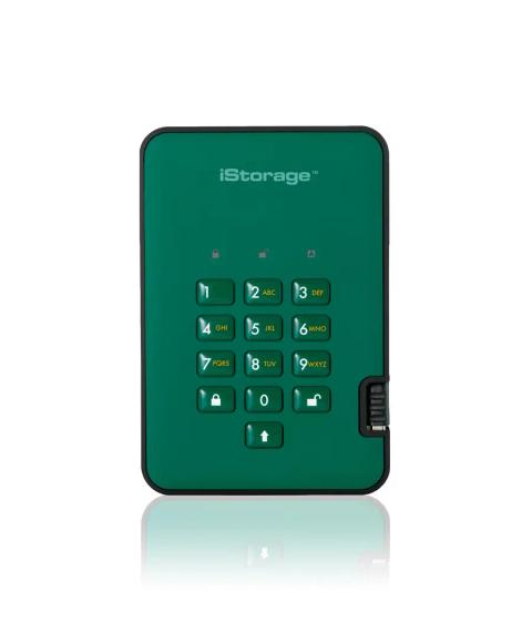 iStorage diskAshur² HDD 500GB Green | Secure Portable Hard Drive |AES-XTS 256-bit Hardware Encryption | PIN protected | OS & Platform Independent | TAA Compliant |Brute force hack defence | Dust/Water Resistant