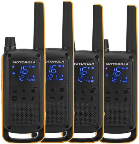Motorola Talkabout T82 Extreme Quad Pack two-way radio 16 channels Black, Orange