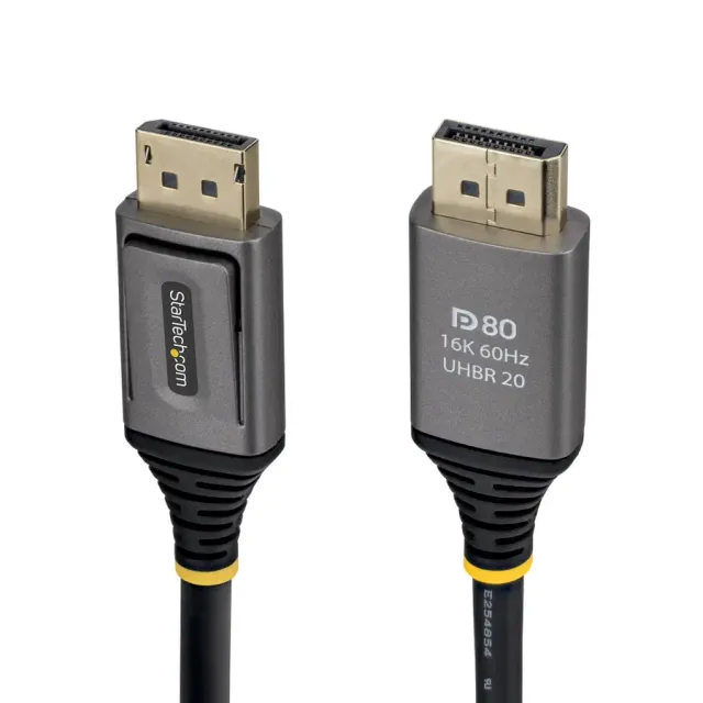 StarTech.com 50cm DisplayPort 2.1 Cable, VESA Certified DP80 DisplayPort Cable, Uncompressed 10K/8K 60Hz, 16K 60Hz/8K 240Hz w/DSC 1.2a, DP 2.1 Monitor Cord