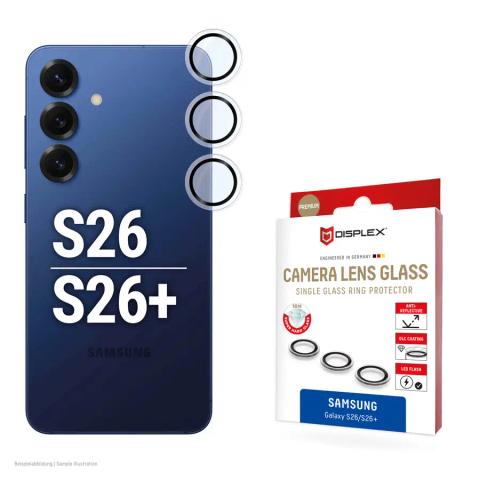 Displex Premium Camera Lens Glass, S26/S26+ Glas, 10H, Single Rings, DLC, transparent, Quick Mount