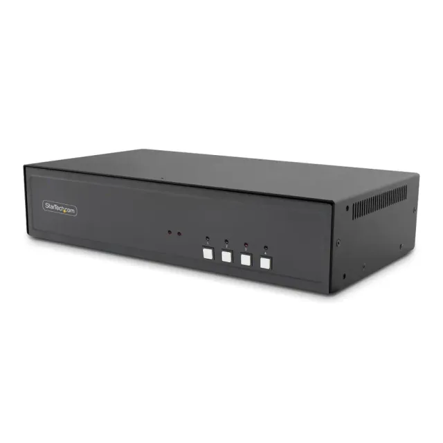 StarTech.com Secure 4-Port Dual-Monitor KVM Switch, DisplayPort, 4K 30Hz, NIAP 4.0 Desktop KVM, Metal Housing, Made in the USA