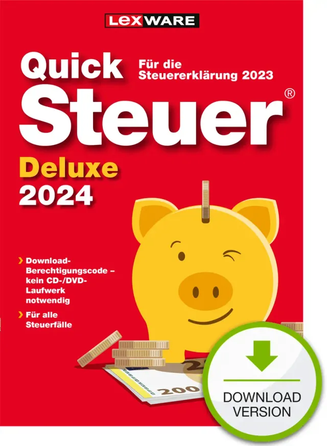 Lexware QuickSteuer Deluxe 2024 Tax returning 1 license(s) 1 year(s)