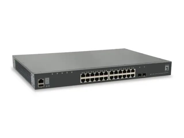 LevelOne KILBY 28-Port Stackable L3 Lite Managed Gigabit Switch, 2 x 10GbE SFP+, 1 x 10GbE Module Slot