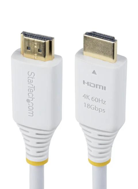 StarTech.com 6ft (1.8m) Premium Certified High Speed HDMI Cable, 4K 60Hz/1440p 144Hz, HDR10/HDCP 2.2/ARC, 18Gbps, UHD HDMI 2.0 Cord for TV/Monitor/Display, TPE Jacket, White