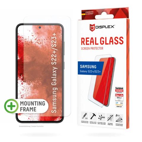Displex Screen Protector (10H) for Samsung Galaxy S22+/S23+, Eco Mounting Frame, scratch resistant