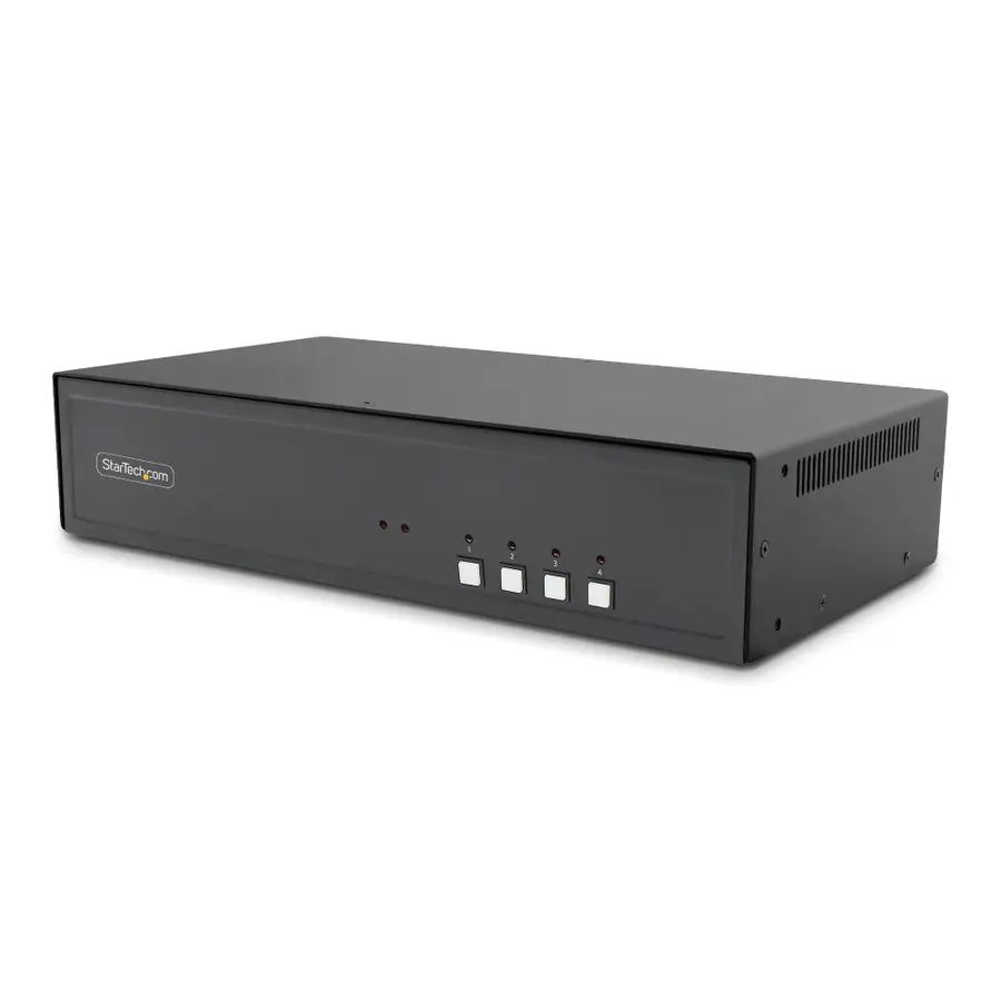 StarTech.com Secure 4-Port Quad-Monitor KVM Switch, 2x DP In to 4x HDMI Out, 4K 30Hz, NIAP 4.0 Desktop KVM, Metal Housing, CAC Port, Made in the USA