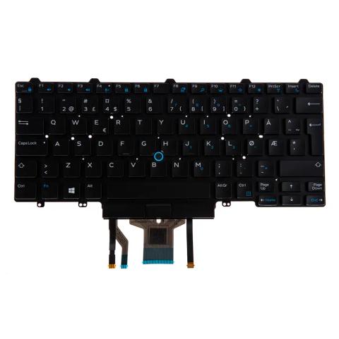 Origin Storage KBD Latitude E7450 Norwegian Layout 83 Keys Backlit Dual Poin