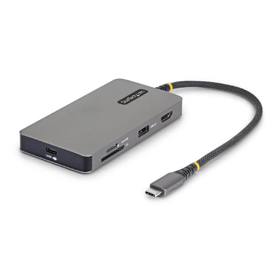 StarTech.com USB-C Multiport Adapter with 4K 60Hz HDMI, 140W Power Delivery, USB 10Gbps Hub, GbE, SD and MicroSD Slots, Plug-and-Play Mini Dock for Dell, HP, Lenovo Laptops