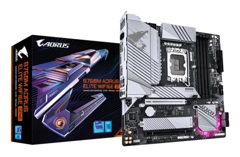 GIGABYTE B760M AORUS ELITE WIFI6E GEN5 Motherboard - Supports 14th Gen. Intel Core CPUs, 12+1+1 phases VRM, up to 5600MHz DDR5, 2xPCIe 4.0 M.2, Wi-Fi 6E, 2.5 GbE LAN, USB 3.2 Gen 2x2