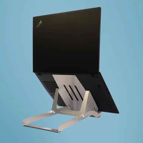 R-Go Tools Laptop holder R-Go Riser Basic, foldable and adjustable laptop riser, aluminum, silver