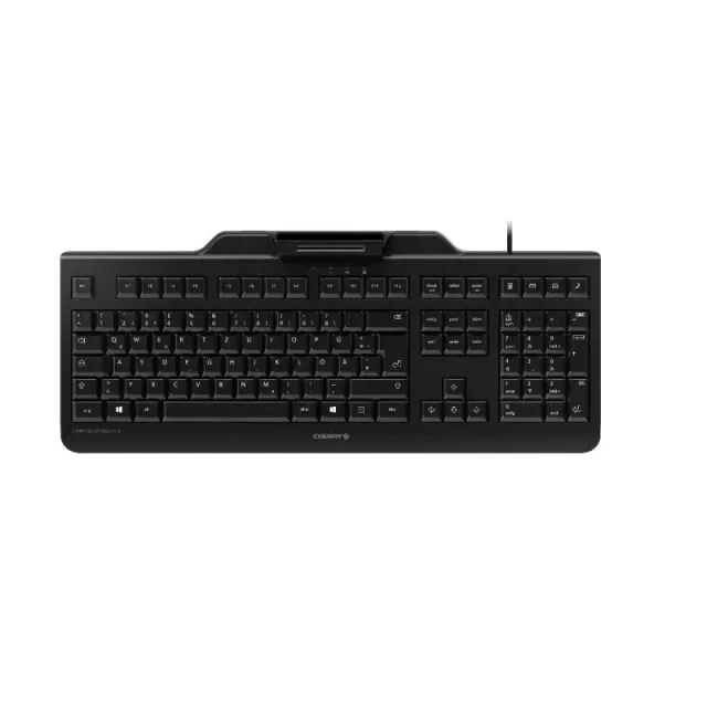 CHERRY SECURE BOARD 1.0 Corded Smartcard Keyboard, Black, USB (QWERTY - UK)