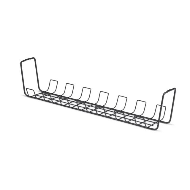 StarTech.com Under Desk Cable Management Tray, 24" Long, Metal Basket Style Cable Organizer, Screw-On Installation, Power Bar Holder, Metal, Black, TAA-Compliant