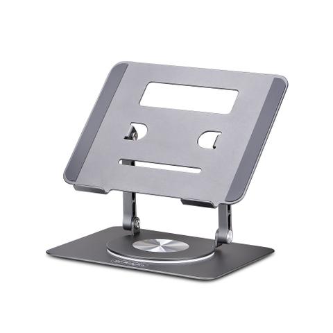 StarTech.com Rotating Laptop Stand, 360 Swivel, Ergonomic Desk Riser for Computer, Elevated Tray w/ Adjustable Tilt, Max 11lb/5kg, Aluminum Build, Portable Design