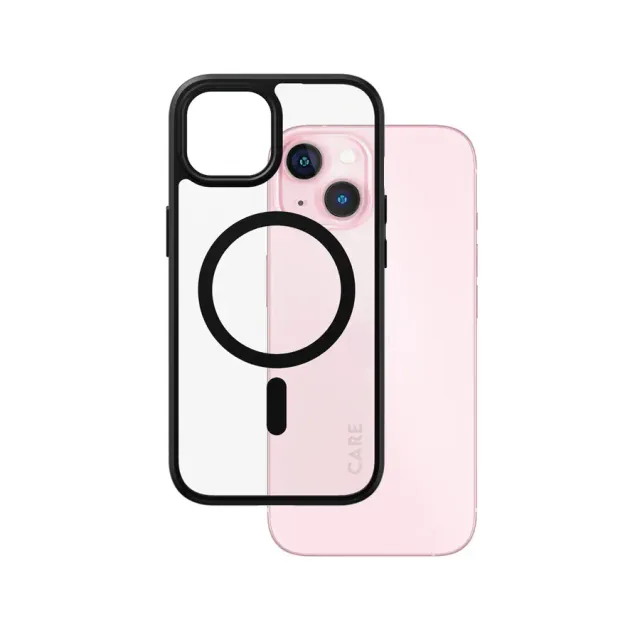 PanzerGlass CARE™ by ® Urban Combat Case Transparent w. Black MagSafe iPhone 15