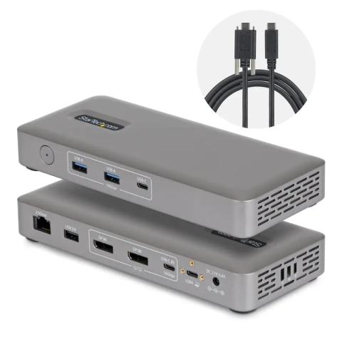 StarTech.com USB4 Docking Station, Driverless Dual 4K for macOS and Windows, Universal USB-C Dock with 100W Laptop Charging and 2.5GbE